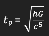 Planck time equation