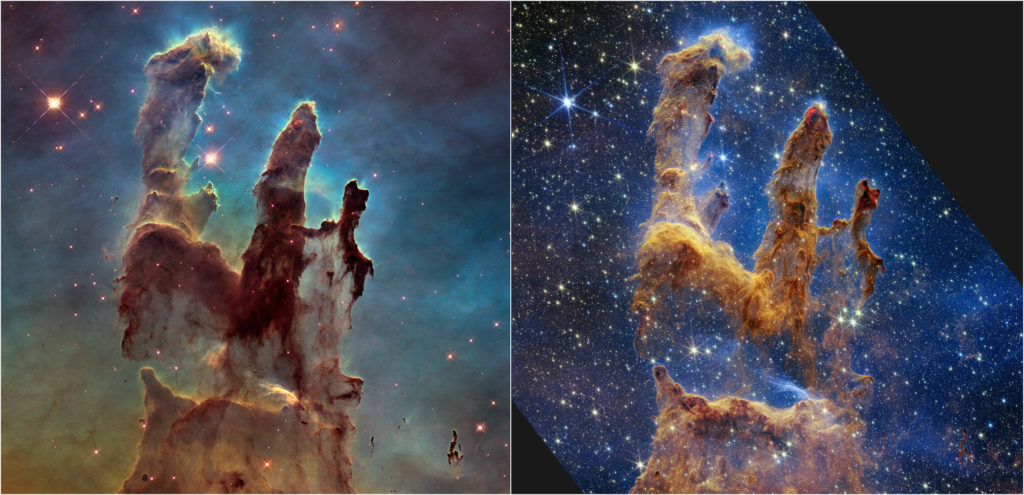 Hubble and Webb showcase the Pillars of Creation